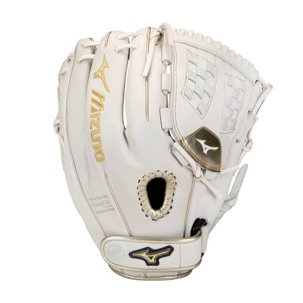 Mizuno Women's MVP Prime SE Fastpitch Softball 12" Gloves White/Gold (312824-QWD)